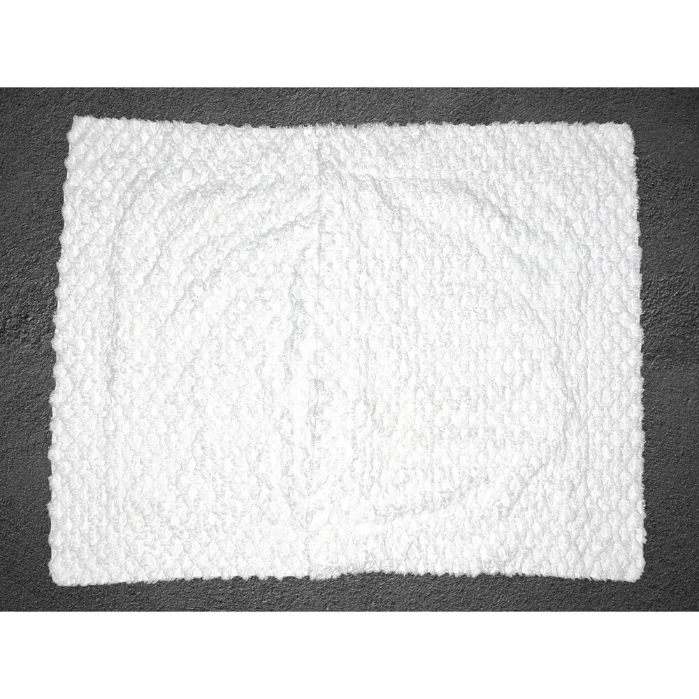 Vtg Martha Stewart Everyday Set of 2 Chenille Lattice Pillow Shams White Cotton